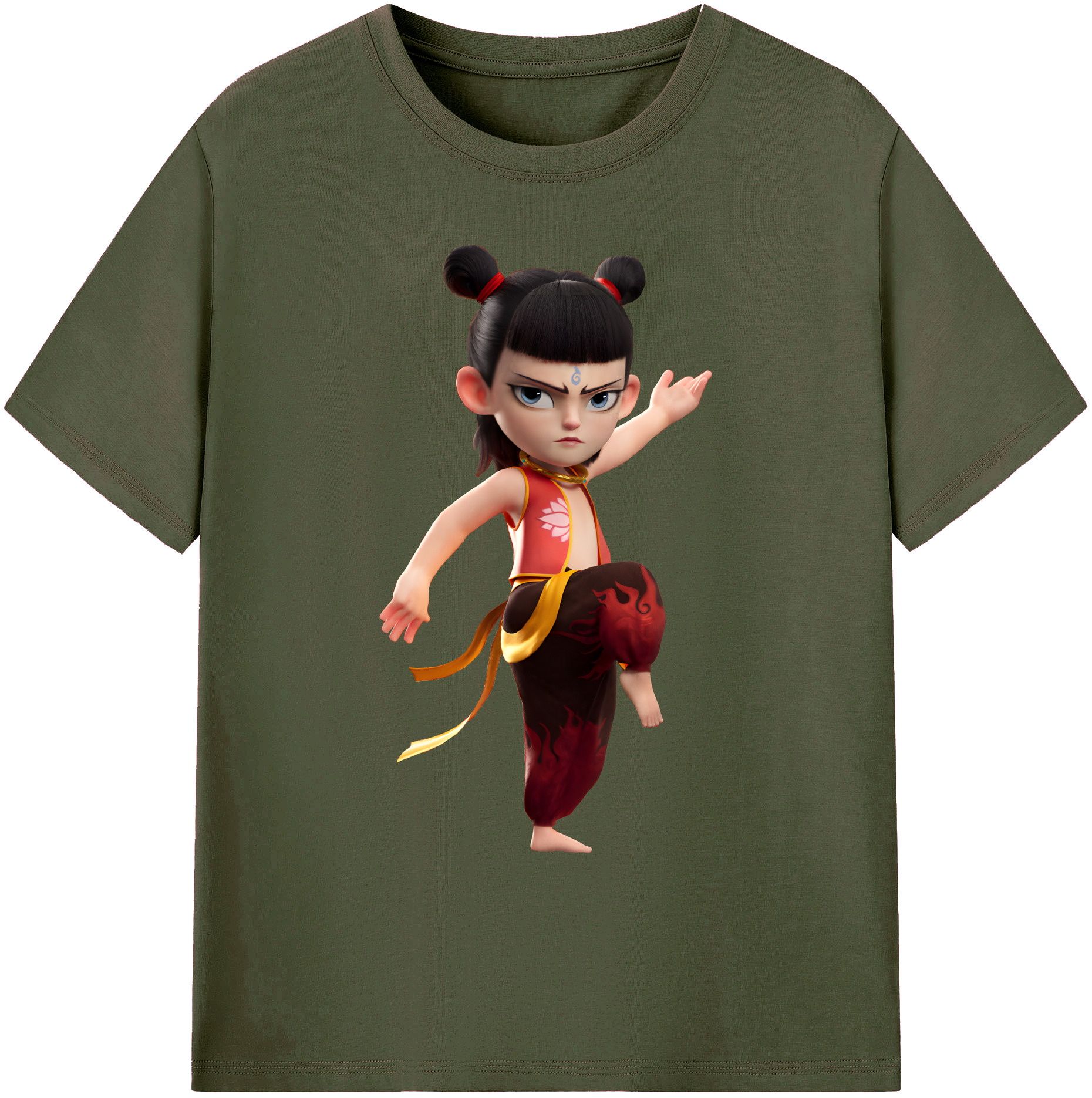 （画像用） Ne Zha 2 ナタ 魔童の大暴れ 綿100％ メンズ半袖Tシャツ｜肌触りやわらか＆通気性